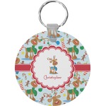 Reindeer Round Plastic Keychain (Personalized)