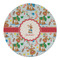 Reindeer Round Linen Placemats - FRONT (Double Sided)