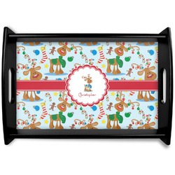 Reindeer Black Wooden Tray - Small (Personalized)