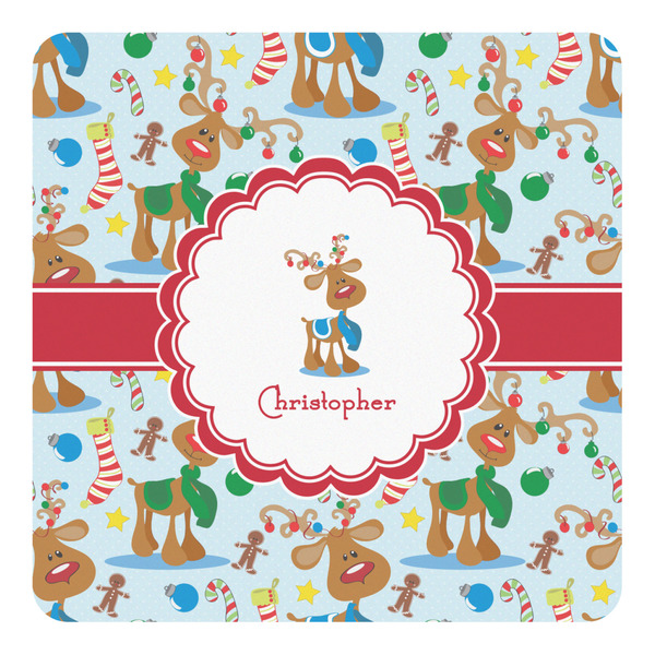 Custom Reindeer Square Decal - Large (Personalized)