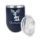 Reindeer Stainless Wine Tumblers - Navy - Double Sided - Alt View