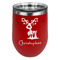 Reindeer Stainless Wine Tumblers - Red - Double Sided - Front