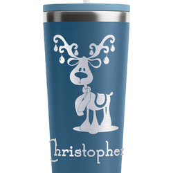 Reindeer RTIC Everyday Tumbler with Straw - 28oz - Steel Blue - Double-Sided (Personalized)