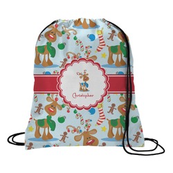 Reindeer Drawstring Backpack - Large (Personalized)