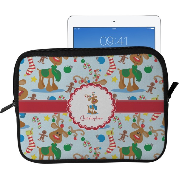 Custom Reindeer Tablet Case / Sleeve - Large (Personalized)