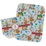 Reindeer Burp Cloths - Fleece - Set of 2 w/ Name or Text