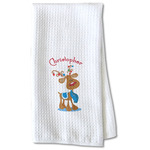 Reindeer Kitchen Towel - Waffle Weave - Partial Print (Personalized)