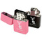 Reindeer Windproof Lighters - Black & Pink - Open