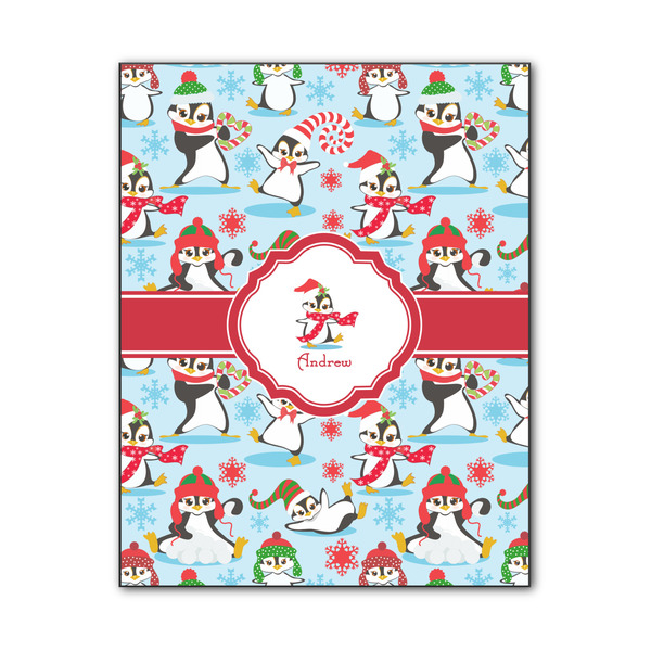 Custom Christmas Penguins Wood Print - 11x14 (Personalized)