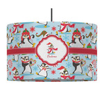 Christmas Penguins 12" Drum Pendant Lamp - Fabric (Personalized)