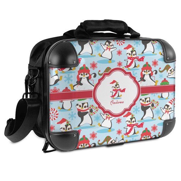 Custom Christmas Penguins Hard Shell Briefcase (Personalized)