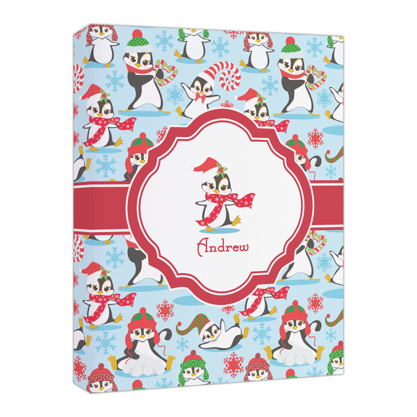 Custom Christmas Penguins Canvas Print - 16x20 (Personalized)