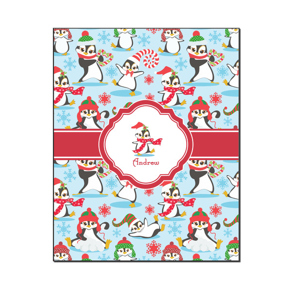 Custom Christmas Penguins Wood Print - 16x20 (Personalized)