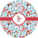 Christmas Penguins Multipurpose Round Labels - 2" (Personalized)