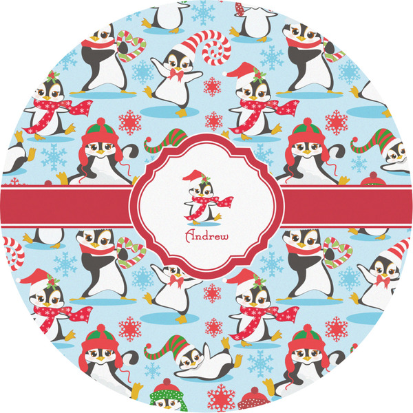 Custom Christmas Penguins Multipurpose Round Labels - 2" (Personalized)