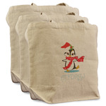 Christmas Penguins Reusable Cotton Grocery Bags - Set of 3 (Personalized)