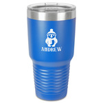 Christmas Penguins 30 oz Stainless Steel Tumbler - Royal Blue - Single-Sided (Personalized)