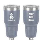 Christmas Penguins 30 oz Stainless Steel Tumbler - Grey - Double-Sided (Personalized)