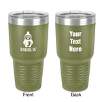 Christmas Penguins 30 oz Stainless Steel Tumbler - Olive - Double-Sided (Personalized)