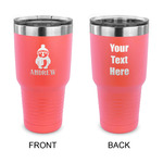 Christmas Penguins 30 oz Stainless Steel Tumbler - Coral - Double Sided (Personalized)