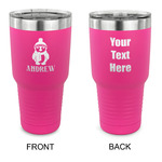 Christmas Penguins 30 oz Stainless Steel Tumbler - Pink - Double Sided (Personalized)