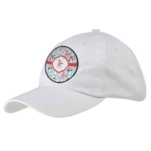 Custom Christmas Penguins Baseball Cap - White (Personalized)