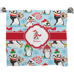 Christmas Penguins Bath Towel (Personalized)