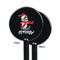 Christmas Penguins Black Plastic 5.5" Stir Stick - Single Sided - Round - Front & Back