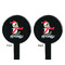 Christmas Penguins Black Plastic 7" Stir Stick - Double Sided - Round - Front & Back