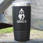 Christmas Penguins 20 oz Stainless Steel Tumbler - Black - Single Sided (Personalized)