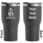 Christmas Penguins RTIC Tumbler - Black - Engraved Front & Back (Personalized)