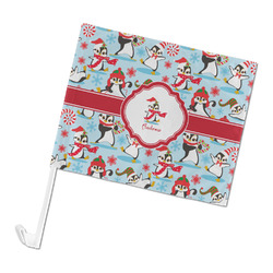 Christmas Penguins Car Flag - Large (Personalized)