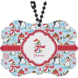 Christmas Penguins Rear View Mirror Charm (Personalized)