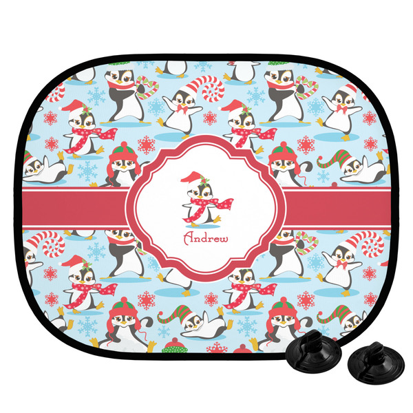 Custom Christmas Penguins Car Side Window Sun Shade (Personalized)