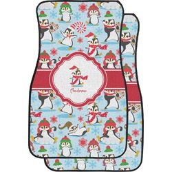 Christmas Penguins Car Floor Mats (Front Seat) (Personalized)
