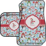 Christmas Penguins Car Floor Mats Set - 2 Front & 2 Back (Personalized)