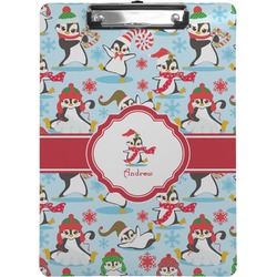 Christmas Penguins Clipboard (Letter Size) (Personalized)