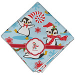 Christmas Penguins Cloth Dinner Napkin - Single w/ Name or Text