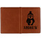 Christmas Penguins Cognac Leather Passport Holder Outside Single Sided - Apvl