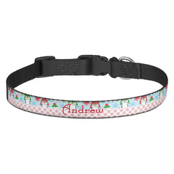 Christmas Penguins Dog Collar - Medium (Personalized)