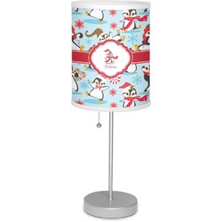 Christmas Penguins 7" Drum Lamp with Shade Polyester (Personalized)