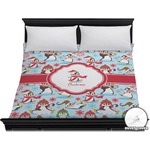 Christmas Penguins Duvet Cover - King (Personalized)