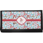 Christmas Penguins Canvas Checkbook Cover (Personalized)