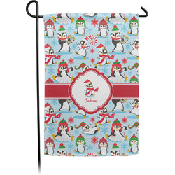 Christmas Penguins Garden Flag (Personalized)