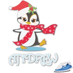 Christmas Penguins Graphic Iron On Transfer - Up to 15"x15" (Personalized)