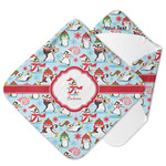 Christmas Penguins Hooded Baby Towel (Personalized)