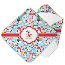 Christmas Penguins Hooded Baby Towel (Personalized)