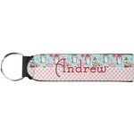 Christmas Penguins Neoprene Keychain Fob (Personalized)