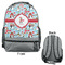 Christmas Penguins Large Backpack - Gray - Front & Back View