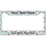 Christmas Penguins License Plate Frame - Style B (Personalized)